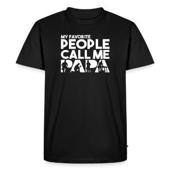 Carpenter Papa Woodworker Joiner Father Silhouette - Men's Premium Organic T-Shirt - black - Front - Nico (187cm)