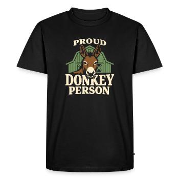 Amant des ânes Âne Animal drôle d’âne - T-shirt Premium bio Homme - noir - Devant - Nico (187cm)