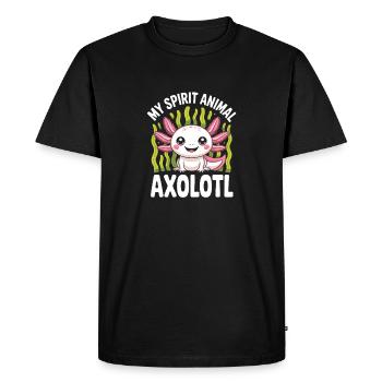 My Spirit Animal Axolotl - T-shirt Premium bio Homme - noir - Devant - Nico (187cm)