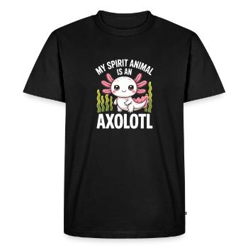 Axolotl Spirit Totem Tee - T-shirt Premium bio Homme - noir - Devant - Nico (187cm)
