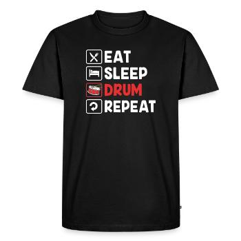 Batteries, batteurs, baguettes - T-shirt Premium bio Homme - noir - Devant - Nico (187cm)