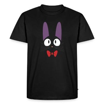 Chat Jiji noir mignon avec nœud papillon rouge - T-shirt Premium bio Homme - noir - Devant - Nico (187cm)