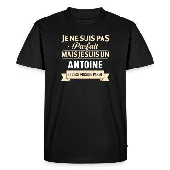 Je Ne Suis Pas Parfait Mais Je Suis Un Antoine ... - T-shirt Premium bio Homme - noir - Devant - Nico (187cm)