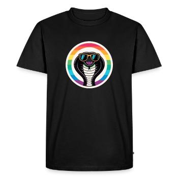 Royal Cobra Rainbow Retro Eyeglasses - Men's Premium Organic T-Shirt - black - Front - Nico (187cm)