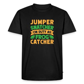 Frog Catcher Jumper Snatcher Frog - Men's Premium Organic T-Shirt - black - Front - Nico (187cm)
