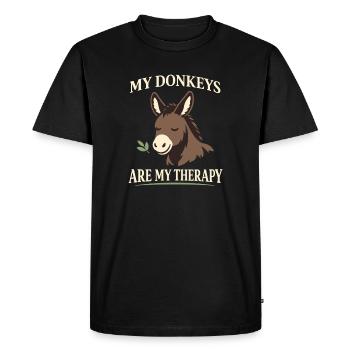 Amant des ânes Âne Animal drôle d’âne - T-shirt Premium bio Homme - noir - Devant - Nico (187cm)