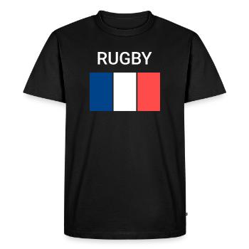Rugby France - Men's Premium Organic T-Shirt - black - Front - Nico (187cm)