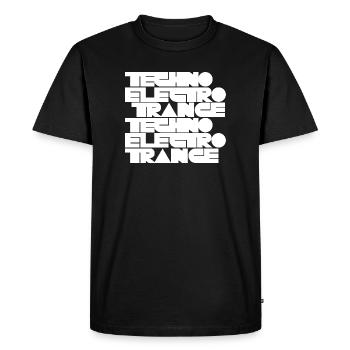 Musique techno électro trance - T-shirt Premium bio Homme - noir - Devant - Nico (187cm)