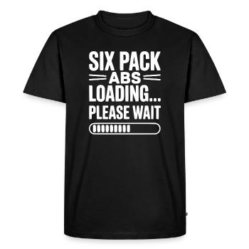 Chargement des abdominaux en pack... Veuillez patienter - T-shirt Premium bio Homme - noir - Devant - Nico (187cm)