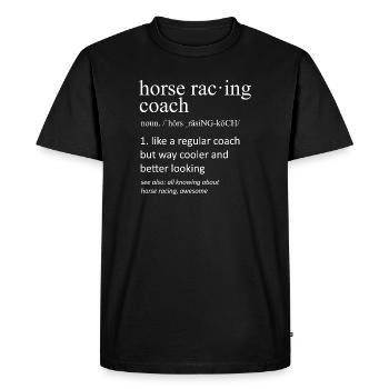 Horse Racing Heartbeat EKG Jockey Silhouette - T-shirt Premium bio Homme - noir - Devant - Nico (187cm)