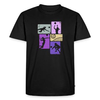 Joueuse de volley-ball de beach-volley féminin - T-shirt Premium bio Homme - noir - Devant - Nico (187cm)