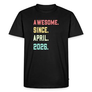 Génial depuis avril 2026 - T-shirt Premium bio Homme - noir - Devant - Nico (187cm)