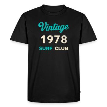 Cadeau vintage de l’année de naissance rétro du Surf Club 1978 - T-shirt Premium bio Homme - noir - Devant - Nico (187cm)