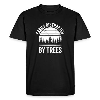 Arbres, Arbres, Arbres, Drôles d’Arbres, Cadeau - T-shirt Premium bio Homme - noir - Devant - Nico (187cm)