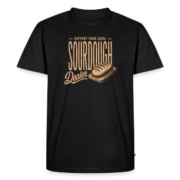Support Local Sourdough Dealer - Men's Premium Organic T-Shirt - black - Front - Nico (187cm)