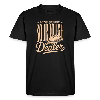 Local Sourdough Dealer Tee - Men's Premium Organic T-Shirt - black - Front - Nico (187cm)