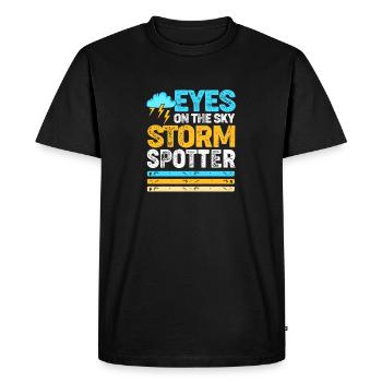 Météorologue Météorologue Météo - T-shirt Premium bio Homme - noir - Devant - Nico (187cm)