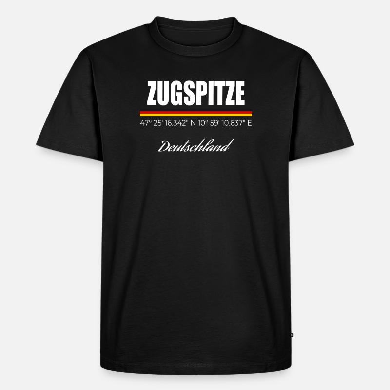 Zugspitze - Männer Premium Bio T-Shirt - Schwarz