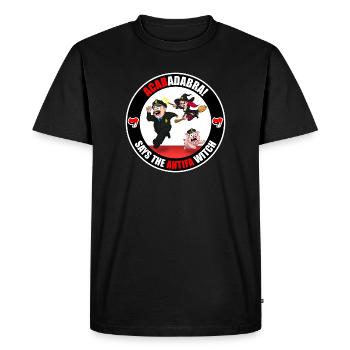 The Antifa Witch - Police - Men's Premium Organic T-Shirt - black - Front - Nico (187cm)