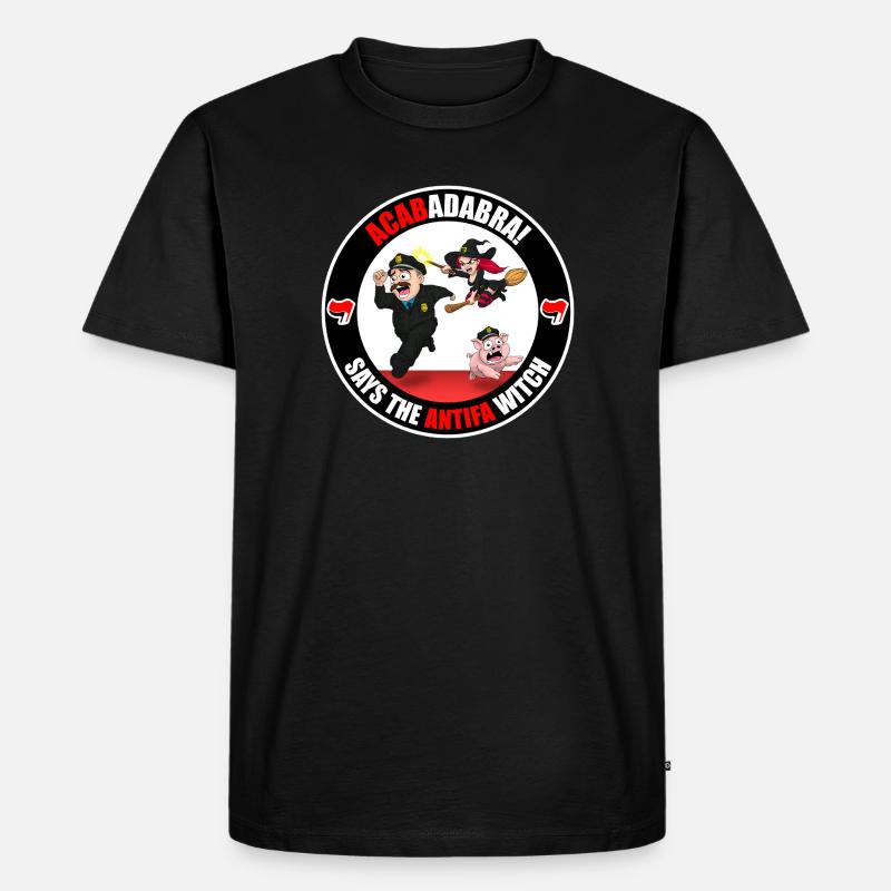 Die Antifa-Hexe – Polizei - Männer Premium Bio T-Shirt - Schwarz