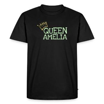Amelia - Men's Premium Organic T-Shirt - black - Front - Nico (187cm)