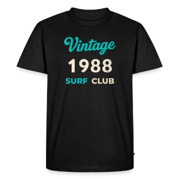 Vintage 1988 Surf Club Retro Birth Year Gift - Men's Premium Organic T-Shirt - black - Front - Nico (187cm)