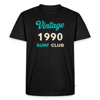 Cadeau vintage de l’année de naissance rétro du Surf Club des années 1990 - T-shirt Premium bio Homme - noir - Devant - Nico (187cm)