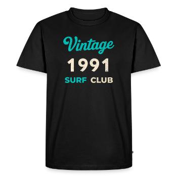 Cadeau vintage 1991 Retro Année de naissance du Surf Club - T-shirt Premium bio Homme - noir - Devant - Nico (187cm)