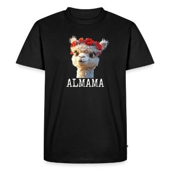 Almama Douce Alpaga Maman Fête des Mères Maman Lama Maman - T-shirt Premium bio Homme - noir - Devant - Nico (187cm)
