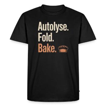 Autolyse Fold Bake Bread - Men's Premium Organic T-Shirt - black - Front - Nico (187cm)