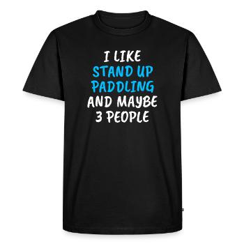 J’aime le paddle debout et peut-être 3 personnes - T-shirt Premium bio Homme - noir - Devant - Nico (187cm)