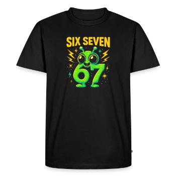 Six Seven 67 Italien Cerveau Humour Extraterrestre Drôle - T-shirt Premium bio Homme - noir - Devant - Nico (187cm)