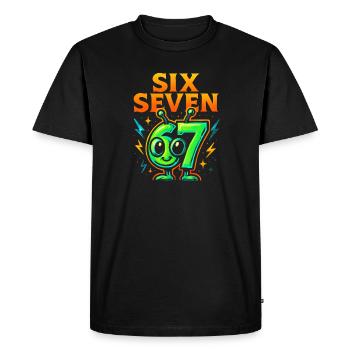 Six Seven 67 Italien Cerveau Humour Extraterrestre Drôle - T-shirt Premium bio Homme - noir - Devant - Nico (187cm)
