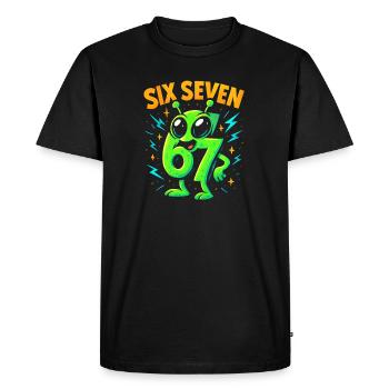 Six Seven 67 Italien Cerveau Humour Extraterrestre Drôle - T-shirt Premium bio Homme - noir - Devant - Nico (187cm)