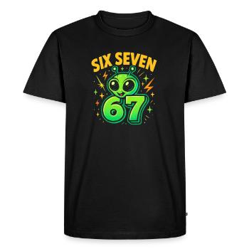 Six Seven 67 Italien Cerveau Humour Extraterrestre Drôle - T-shirt Premium bio Homme - noir - Devant - Nico (187cm)