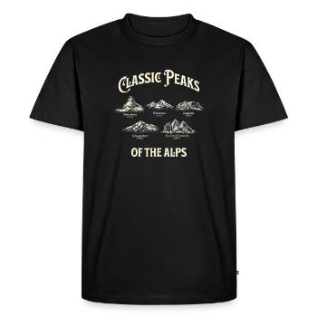 Montagnes anciennes des Sommets des Alpes - T-shirt Premium bio Homme - noir - Devant - Nico (187cm)