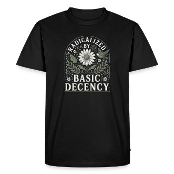 Radicalisés par la décence de base Décor floral vintage - T-shirt Premium bio Homme - noir - Devant - Nico (187cm)