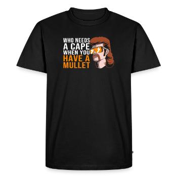 Coupe mulet Coupe mulet - T-shirt Premium bio Homme - noir - Devant - Nico (187cm)