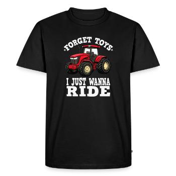 Traktor Mood Je veux juste rouler - T-shirt Premium bio Homme - noir - Devant - Nico (187cm)