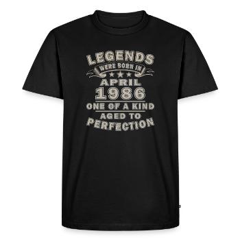 Cadeau d’anniversaire d’avril 1986 - T-shirt Premium bio Homme - noir - Devant - Nico (187cm)