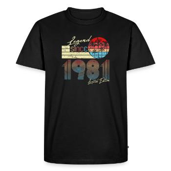 Retro Legend 1981 Limited Edition - Men's Premium Organic T-Shirt - black - Front - Nico (187cm)
