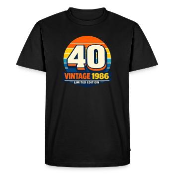 40 Vintage 1986 Édition Limitée - T-shirt Premium bio Homme - noir - Devant - Nico (187cm)
