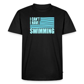 Je ne peux pas, j’ai une excuse de nageur drôle - T-shirt Premium bio Homme - noir - Devant - Nico (187cm)