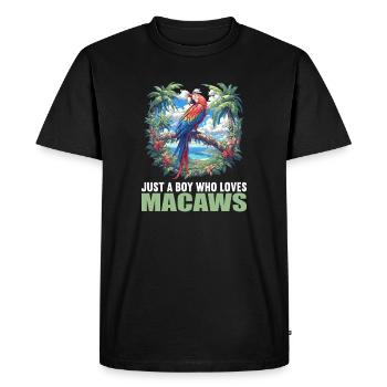 Macaw's Era - Men's Premium Organic T-Shirt - black - Front - Nico (187cm)