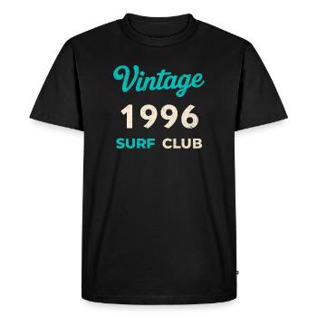 Vintage 1996 Surf Club Retro Birth Year Gift - Men's Premium Organic T-Shirt - black - Front - Nico (187cm)