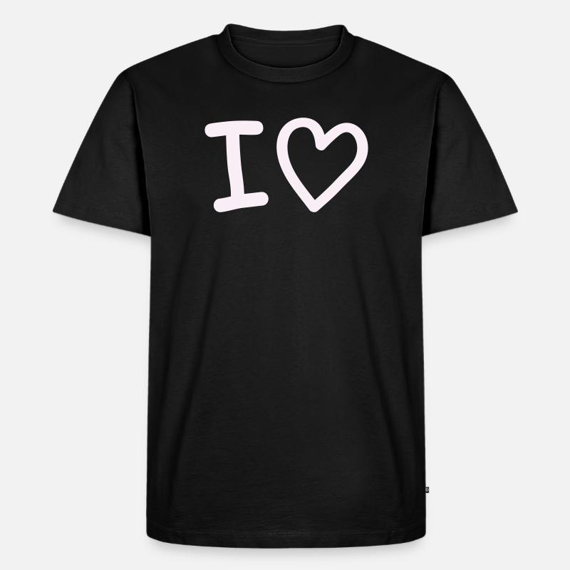 i_love - Männer Premium Bio T-Shirt - Schwarz