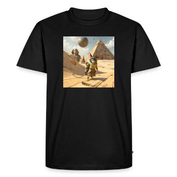 Rat aventureux en Égypte - T-shirt Premium bio Homme - noir - Devant - Nico (187cm)