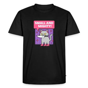 Design de petit chat puissant - T-shirt Premium bio Homme - noir - Devant - Nico (187cm)