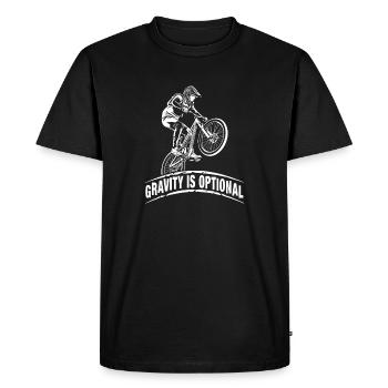BMX dirt jump gravitiy est un saut à vélo optionnel - T-shirt Premium bio Homme - noir - Devant - Nico (187cm)