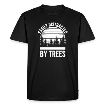 Arbres, Arbres, Arbres, Drôles d’Arbres, Cadeau - T-shirt Premium bio Homme - noir - Devant - Nico (187cm)